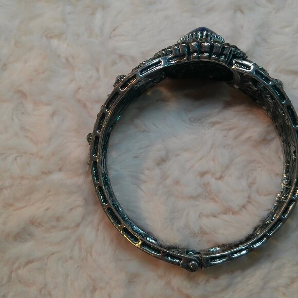 Vintage Style Blue Lapis Lazuli HANDMADE silver-plated Bracelet - Picture 7 of 10